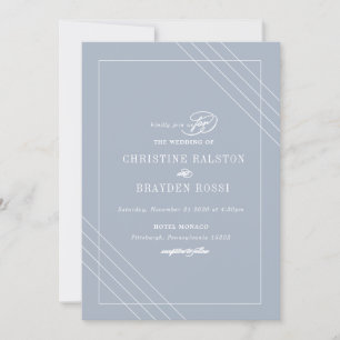 Faire-part de mariage Bleu Art déco