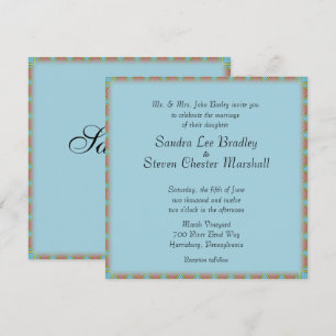 Faire-part de mariage bleu aztèque