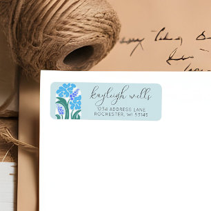 Faire-part de mariage bleu ciel floral rétro simpl