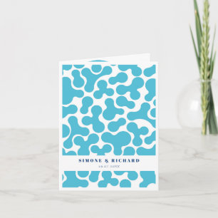 Faire-part de mariage bleu cool
