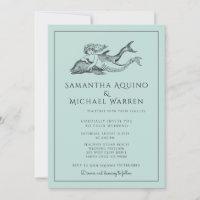 Faire-part de mariage bleu de Mermaid Beach