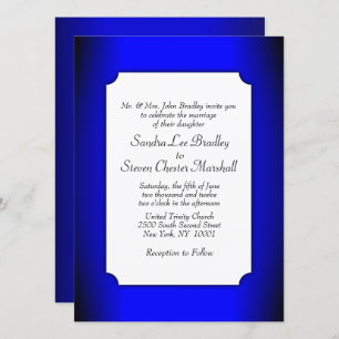 Faire-part de mariage bleu électrique