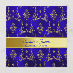 Faire-part de mariage: Bleu et Or