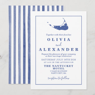 Faire-part de mariage bleu Nantucket