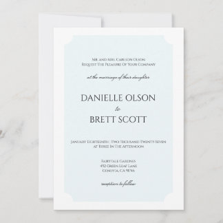 Faire-part de mariage bleu personnalisé sur le thè