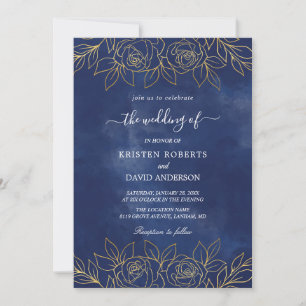 faire-part de mariage bleu royal