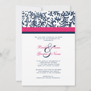 Faire-part de mariage bleue et rose