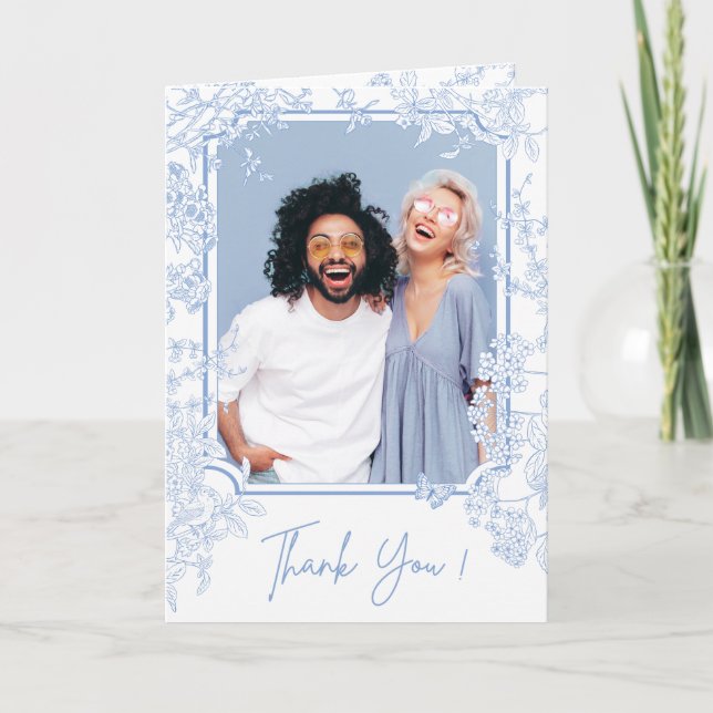 Faire-part de mariage Blue Chinoiserie Toile de Jo (Devant)