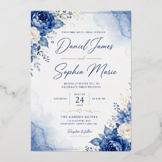 Faire-part de mariage Blue Elegance | Daniel & Sop