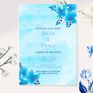 Faire-part de mariage Blue Lily