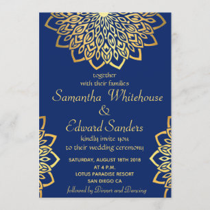 Faire-part de mariage Blue Mandala