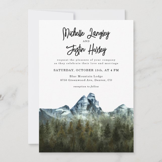 Faire-part de mariage Blue Mountain (Devant)