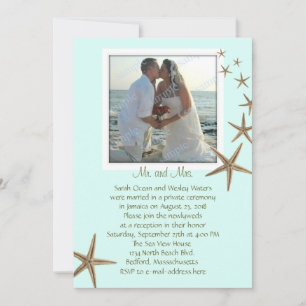 Faire-part de mariage Blue Starfish Réception seul