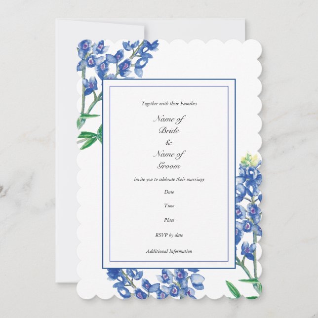 Faire-part de mariage Bluebonnet (Devant)