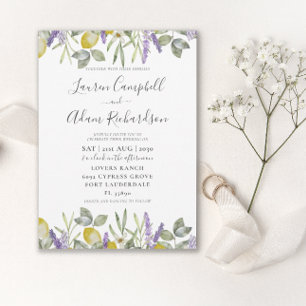 Faire-part de mariage Bohème Citron & Feuillage de