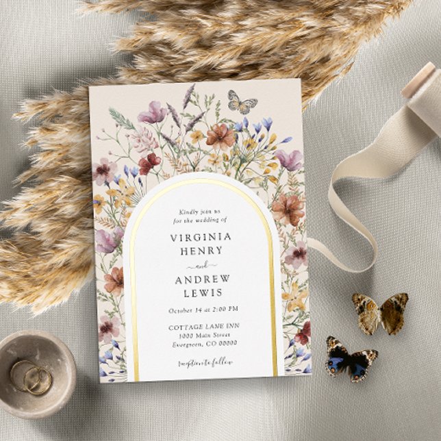 Faire-part de mariage Boho Arch (Boho Arch Wedding Invitation Foil Invitation
)