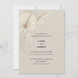 Faire-part de mariage Boho Dried Palm