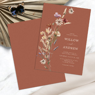 Faire-part de mariage Boho en terre cuite