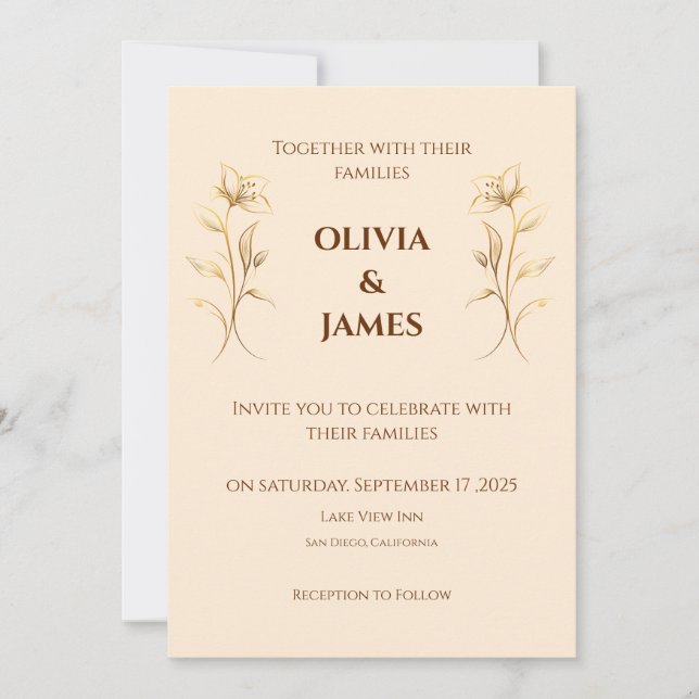 Faire-part de mariage Boho en terre cuite (Devant)