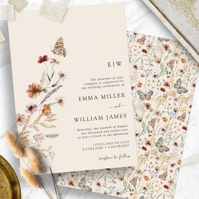 Faire-part de mariage Boho Monogram (Boho Monogram Wedding Invitation
)