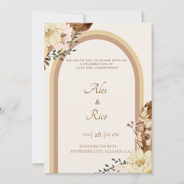 Faire-part de mariage Boho philippin (Devant)