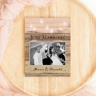 Faire-Part de Mariage Bois Rustique et Lanternes