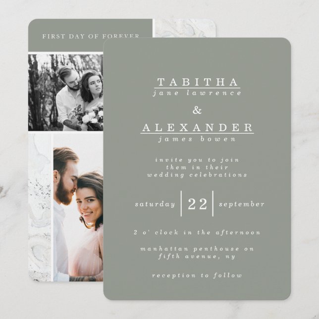FAIRE-PART DE MARIAGE BOÎTES EN MARBRE (Devant / Derrière)