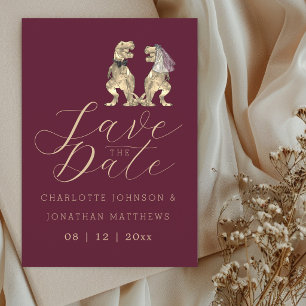 Faire-Part de Mariage Bordeaux Thème Dinosaures à 