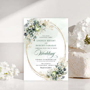 Faire-part de mariage botanique aux roses blanches