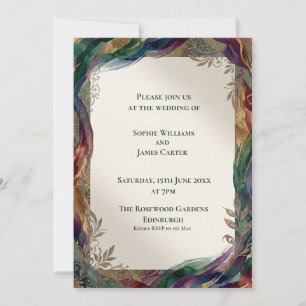 Faire-Part de Mariage Botanique Celtique Or Violet