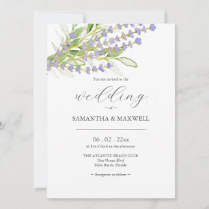 Faire-part de mariage botanique de lavande avec co