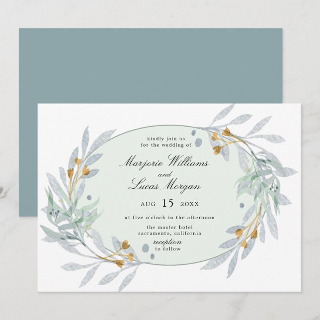 Faire-part de mariage Botanique douce (Devant / Derrière)