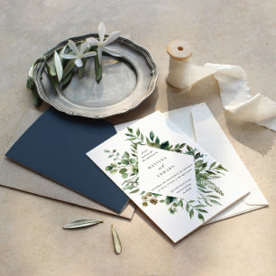 Faire-part de mariage botanique feuille de feuilla