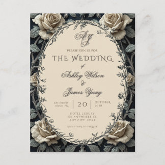 Faire-part de mariage botanique floral romantique