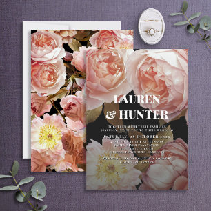Faire-part de mariage botanique floral rose blush 