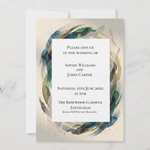 Faire-part de mariage botanique gris bleu