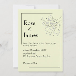 Faire-part de mariage botanique minimaliste
