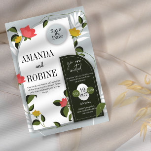 Faire-part de mariage botanique moderne