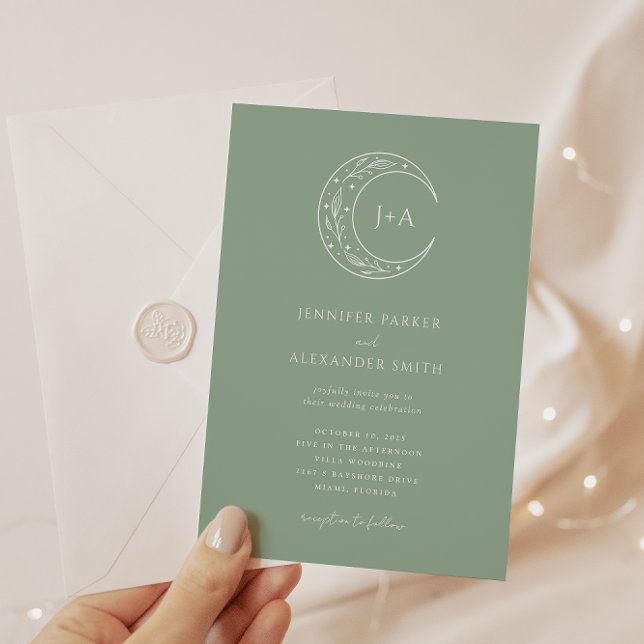 Faire-part de mariage botanique mystique (Créateur téléchargé)