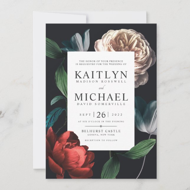 Faire-part de mariage botanique romantique No.01 (Devant)