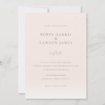 Faire-part de mariage botanique romantique rose pâ