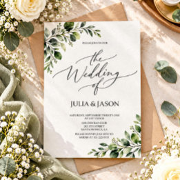 Faire-Part de Mariage Botanique Rustique avec Feui