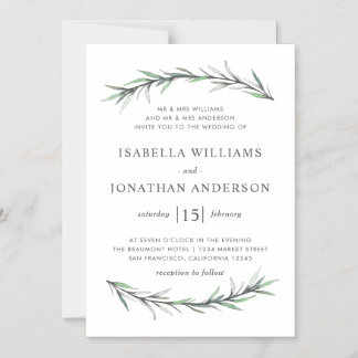 Faire-part de mariage botanique sauvage de Rosemar