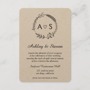 Faire-part de mariage bothanical chic rustique