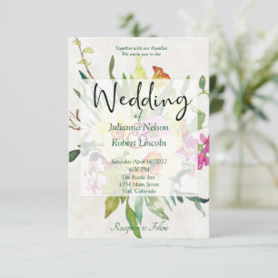 Faire-part de mariage bouquet jonquille de printem