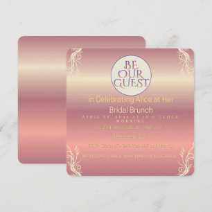 Faire-part de mariage 'Bride to Be' feuillage rose