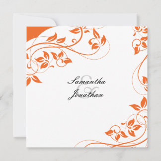 Faire-part de mariage Bright Orange & White Floral