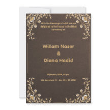 faire-part de mariage Brown avec fleurs vintages