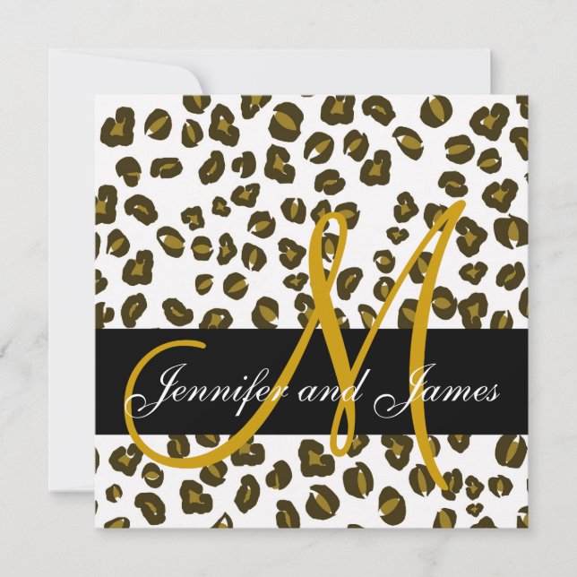 Faire-part de mariage Brown de motif de taches de (Devant)