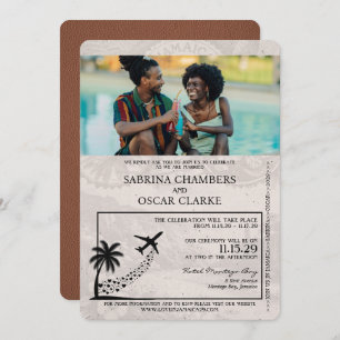 Faire-part de mariage Brown Jamaica Passport